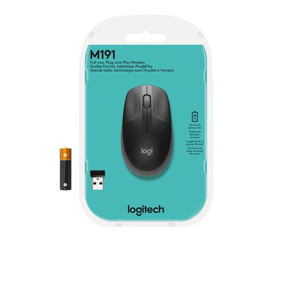 Logitech M190 Kabellose Funkmaus 2,4 GHz – Beidhändig Leise & Ergonomisch für PC & Notebook